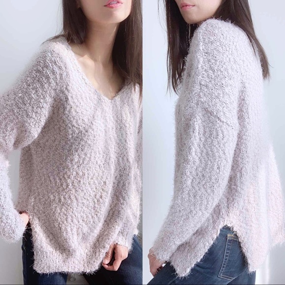 FUZZY SOFT KNIT SWEATER - DOVE - Picture 3 of 5